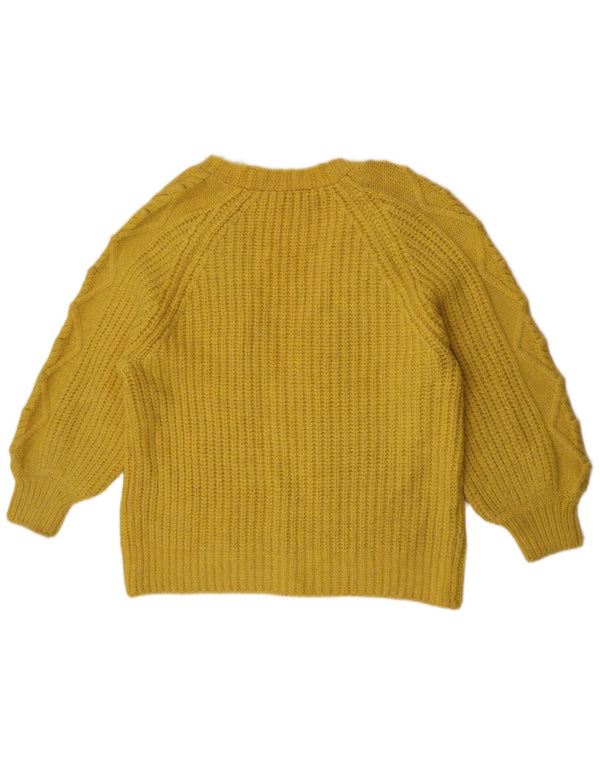 Marks & Spencer Damski sweter rozpinany UK 16, duży, żółty akryl