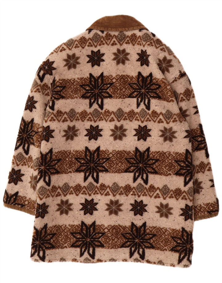 Damski płaszcz wiatrówka oversize VINTAGE UK 10 Small Beige Fair Isle