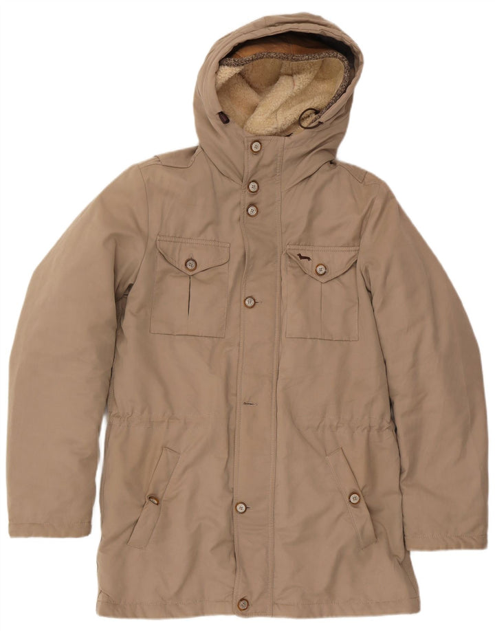 Męska kurtka parka z kapturem Harmont & Blaine UK 40, duża, beżowa
