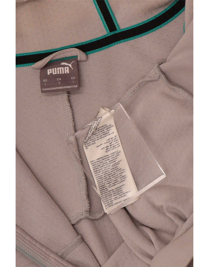 Męski sweter Puma z kapturem i zamkiem błyskawicznym, duży, szary, bawełniany