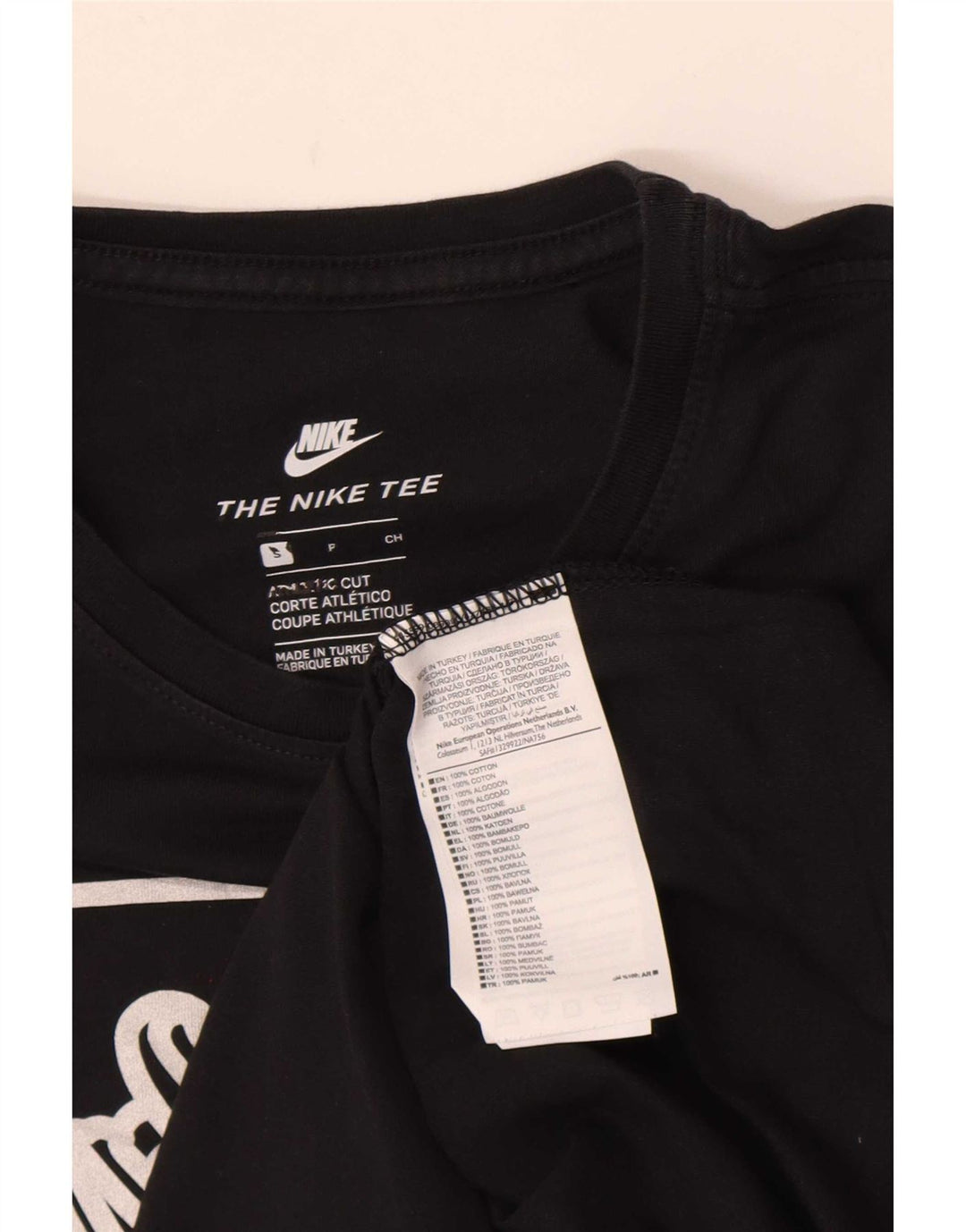 Męski T-shirt Nike o sportowym kroju z grafiką, mały, czarny, bawełniany