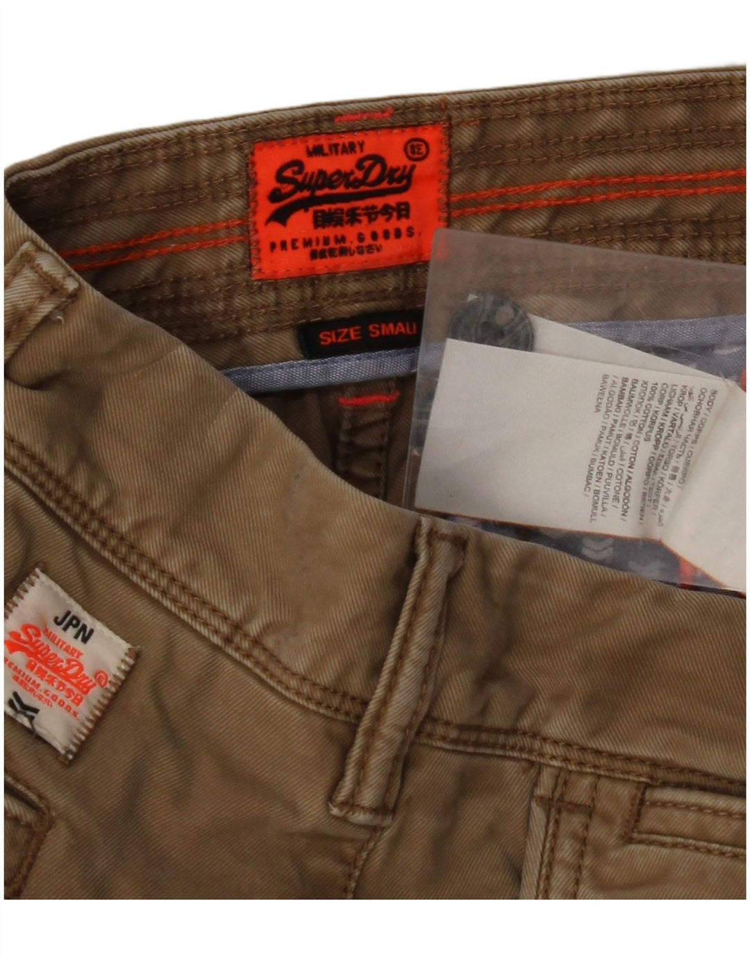 SUPERDRY Mens Slim Chino Trousers Small W30 L31 Brown Cotton
