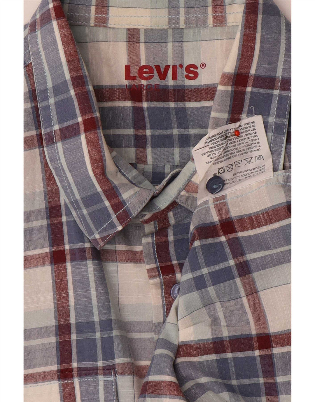 Męska koszula z krótkim rękawem Levi's, duża, niebieska, bawełniana krata