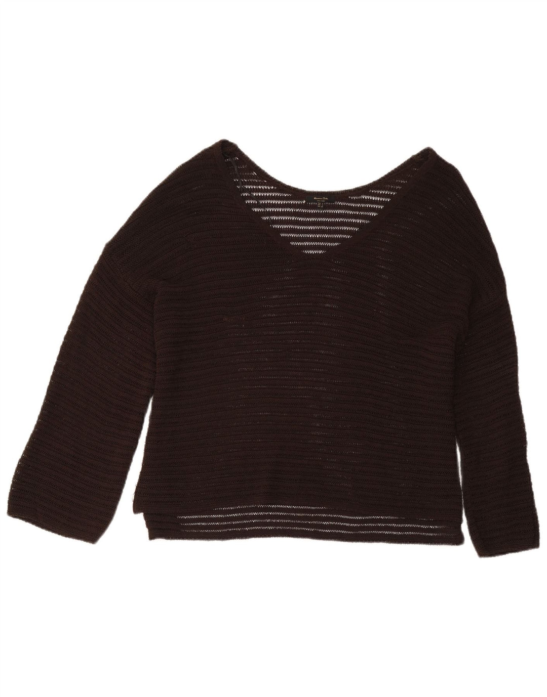 Damska bluzka oversize z długim rękawem Massimo Dutti UK 10 Small Brown