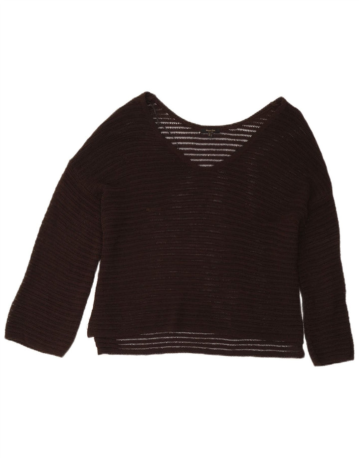Damska bluzka oversize z długim rękawem Massimo Dutti UK 10 Small Brown