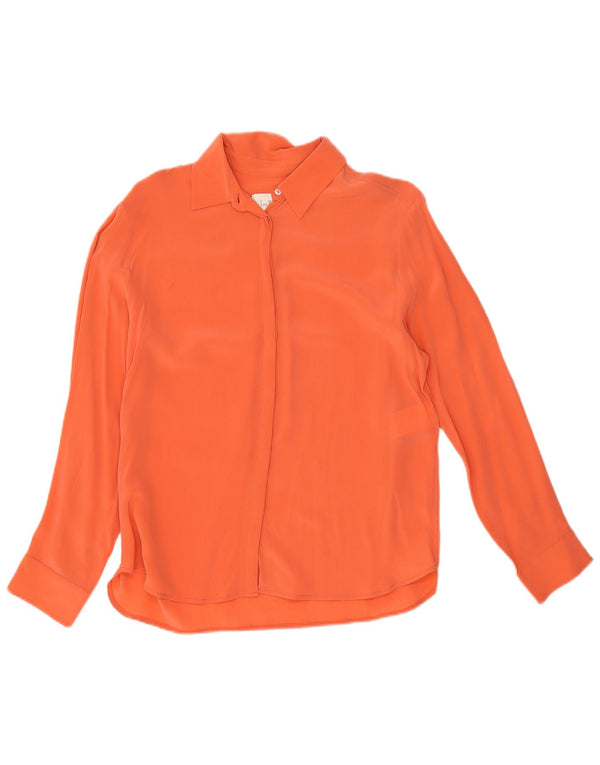 Intrend Womens Shirt Blouse UK 10 Small Orange Silk
