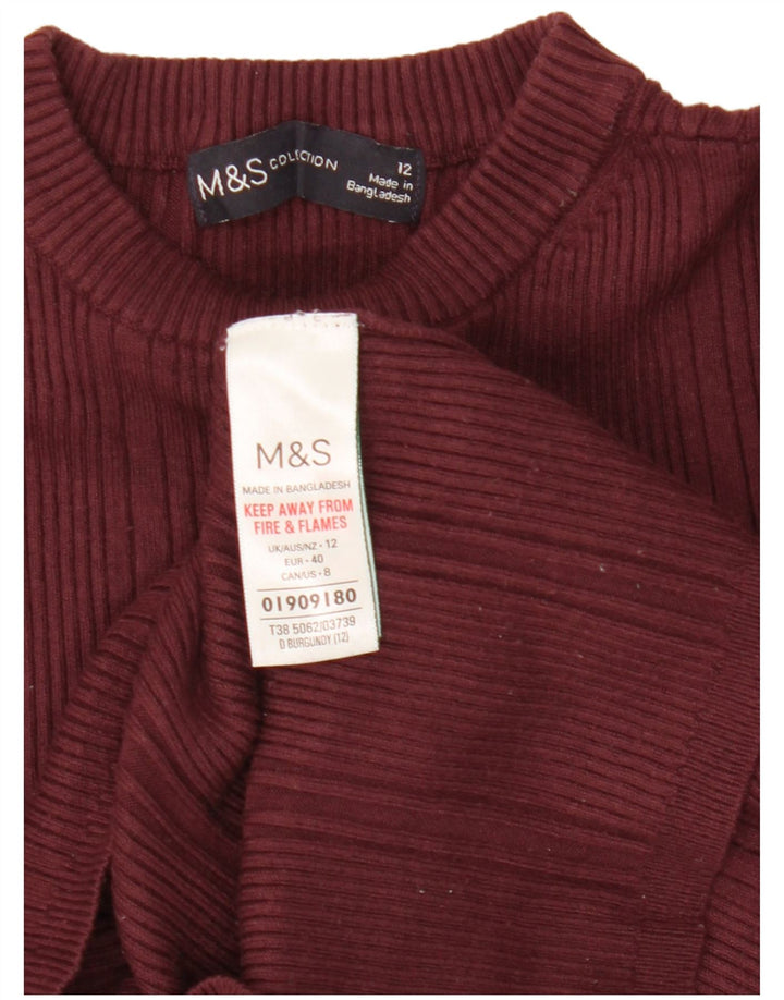 Marks & Spencer Damski sweter z okrągłym dekoltem, UK 12, średni burgund