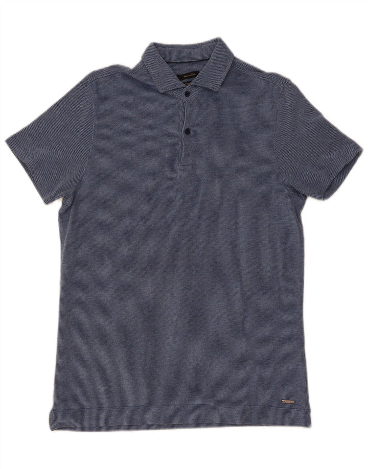Męska koszulka polo Massimo Dutti, duża, granatowa, bawełniana