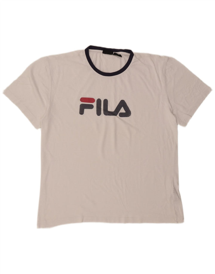 Męski T-shirt z grafiką Fila, XL, biały