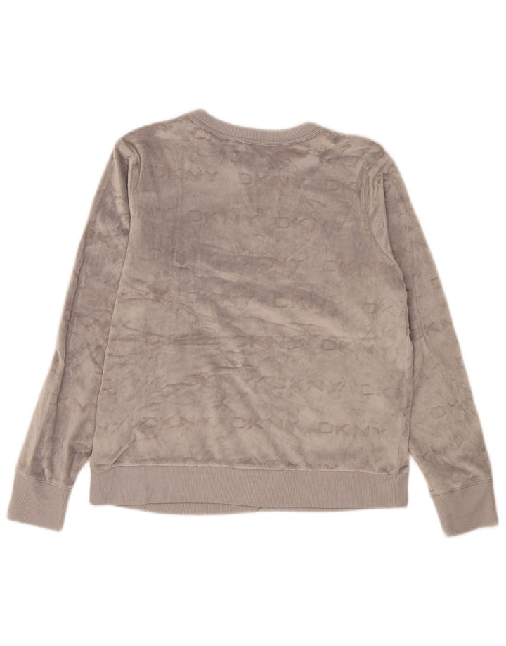Damska bluza dresowa Dkny z grafiką welurową UK 10, mały, szary poliester