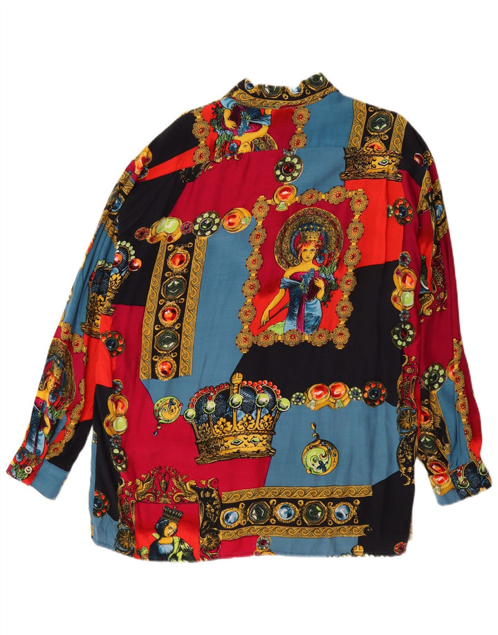 Damska bluzka koszulowa ARIA w abstrakcyjny wzór UK 18 XL, wielokolorowa
