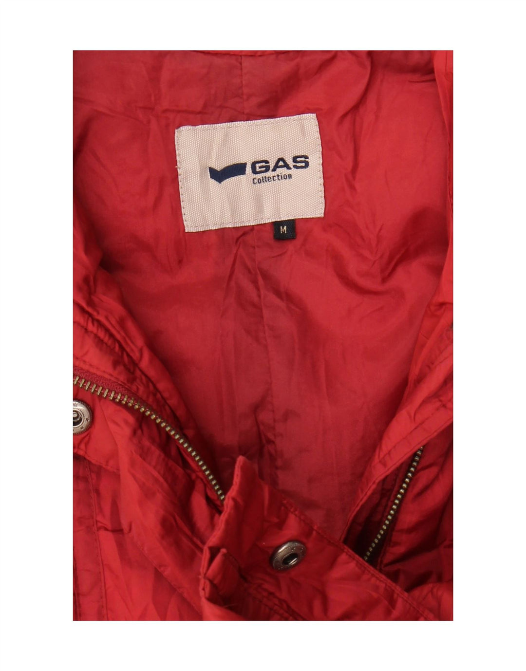GAS Womens Padded Coat UK 12 Medium Red Polyamide Vintage Gas and Second-Hand Gas from Messina Hembry 