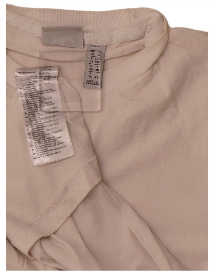 Damska koszulka z grafiką ADIDAS Top UK 10, mała, biała, bawełniana