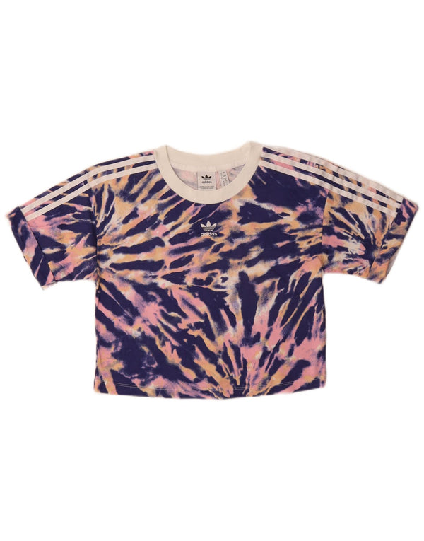 Damska koszulka Adidas Crop Graphic Top UK 12 Medium Multicolored Tie Dye