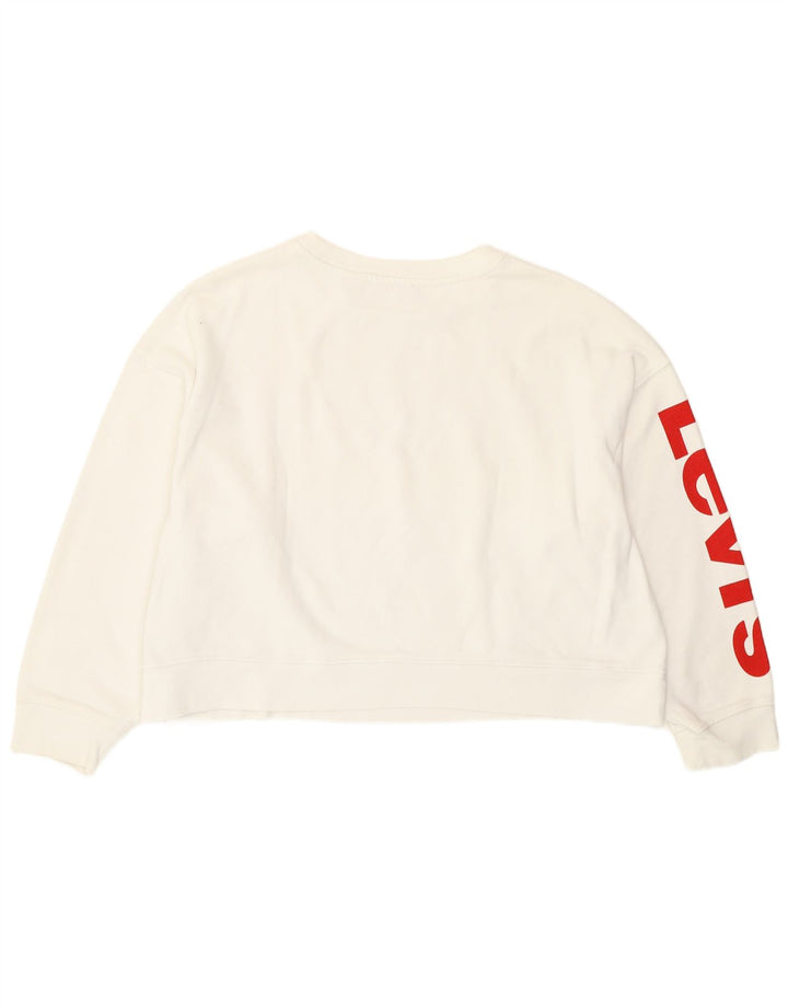 Damska bluza Levi's Oversize Graphic Crop Jumper UK 10 Small White