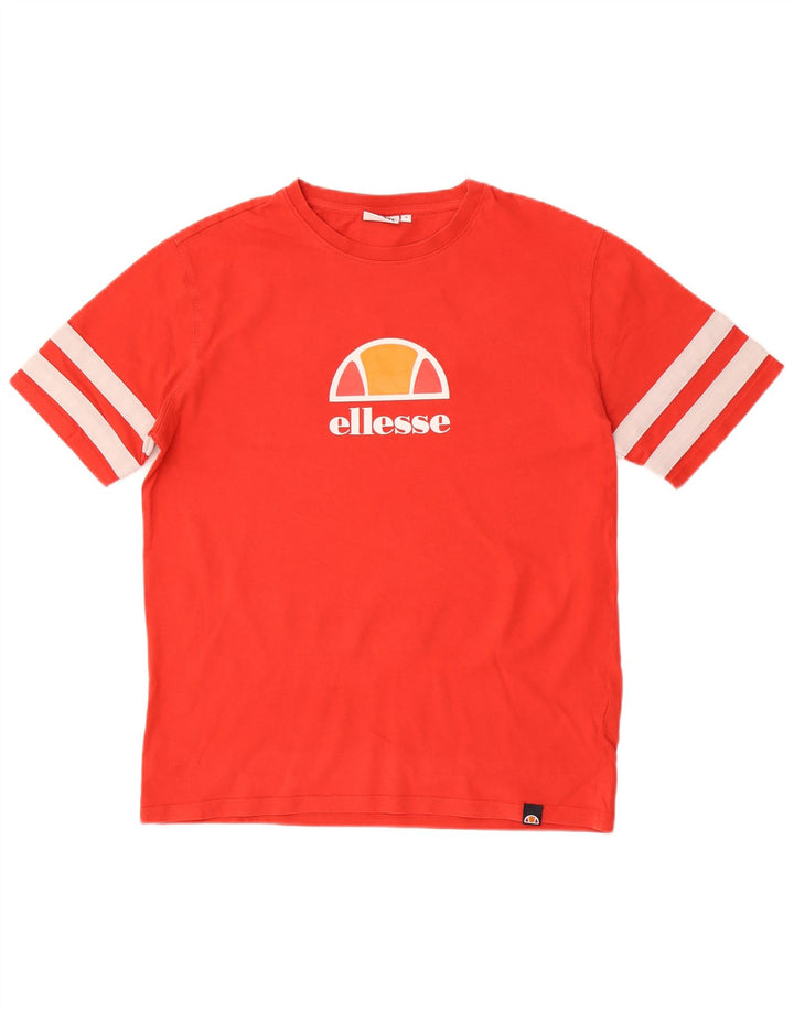 Męski T-shirt z grafiką Ellesse, mały, czerwony, bawełniany