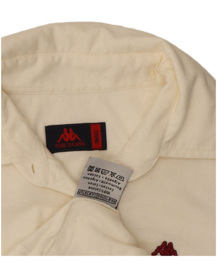 Damska koszulka polo KAPPA z grafiką UK 10, mała, biała, bawełniana