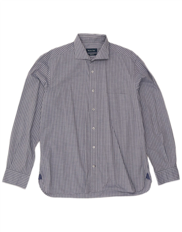 Męska koszula o swobodnym kroju Massimo Dutti XL w niebieską kratkę, bawełniana