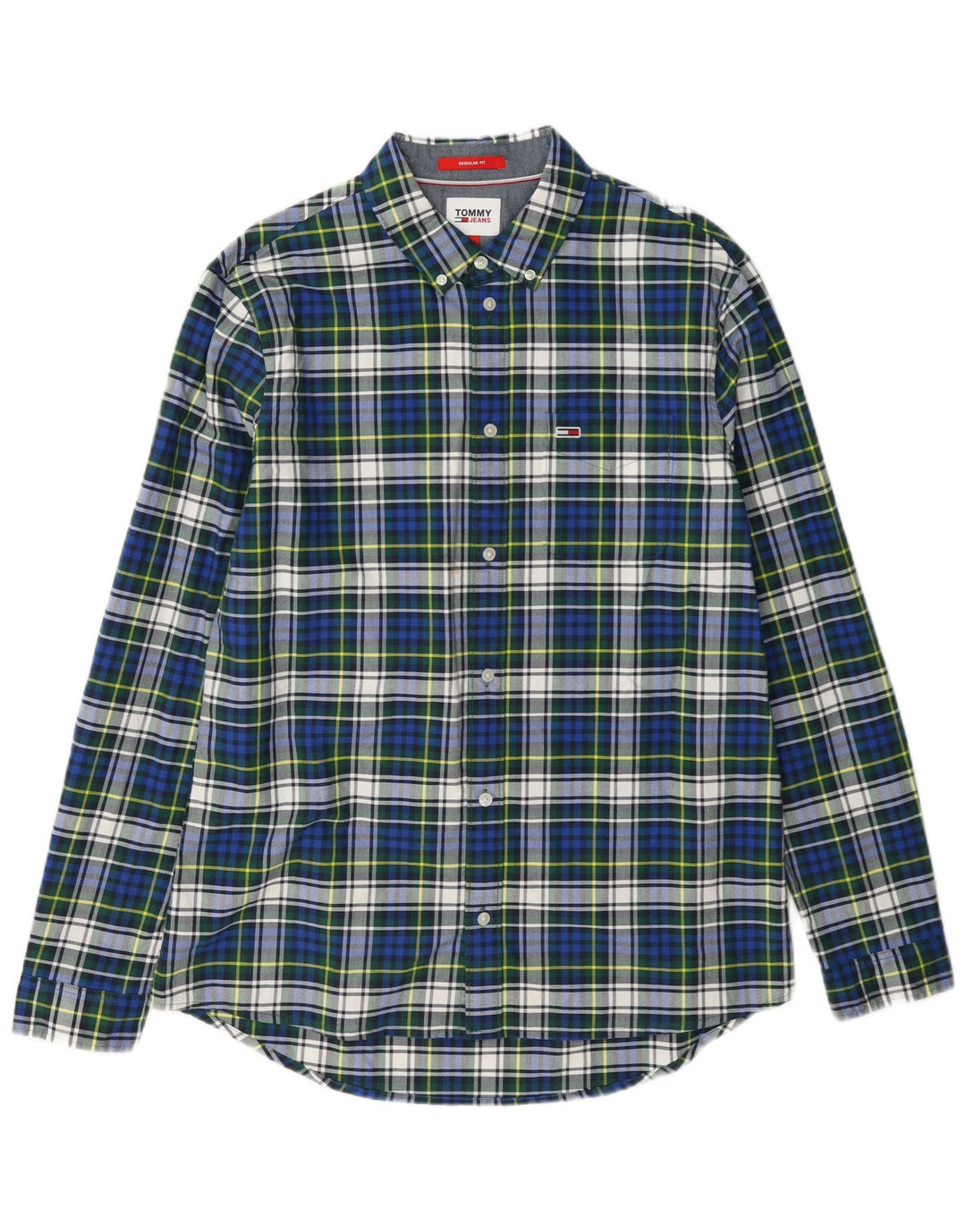 Męska koszula flanelowa Tommy Hilfiger w dużą niebieską kratkę, bawełniana