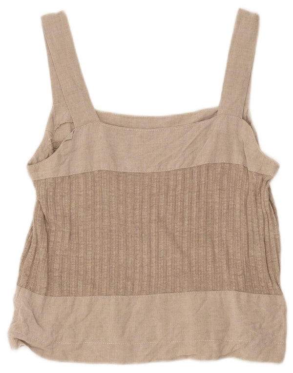 Vintage damski top na ramiączkach, UK 8, mały, szary, blok kolorów