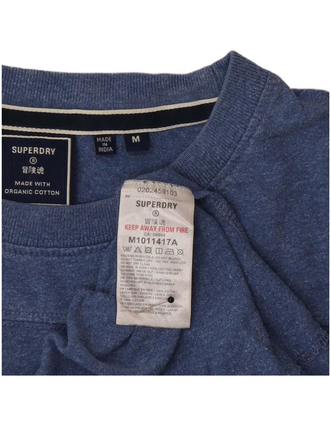 T-shirt męski Superdry, bawełniany, średni niebieski w cętki