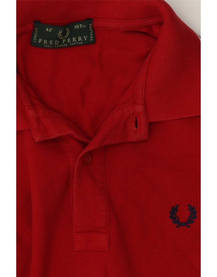 Męska koszulka polo Fred Perry, bawełniana w średnie czerwone paski