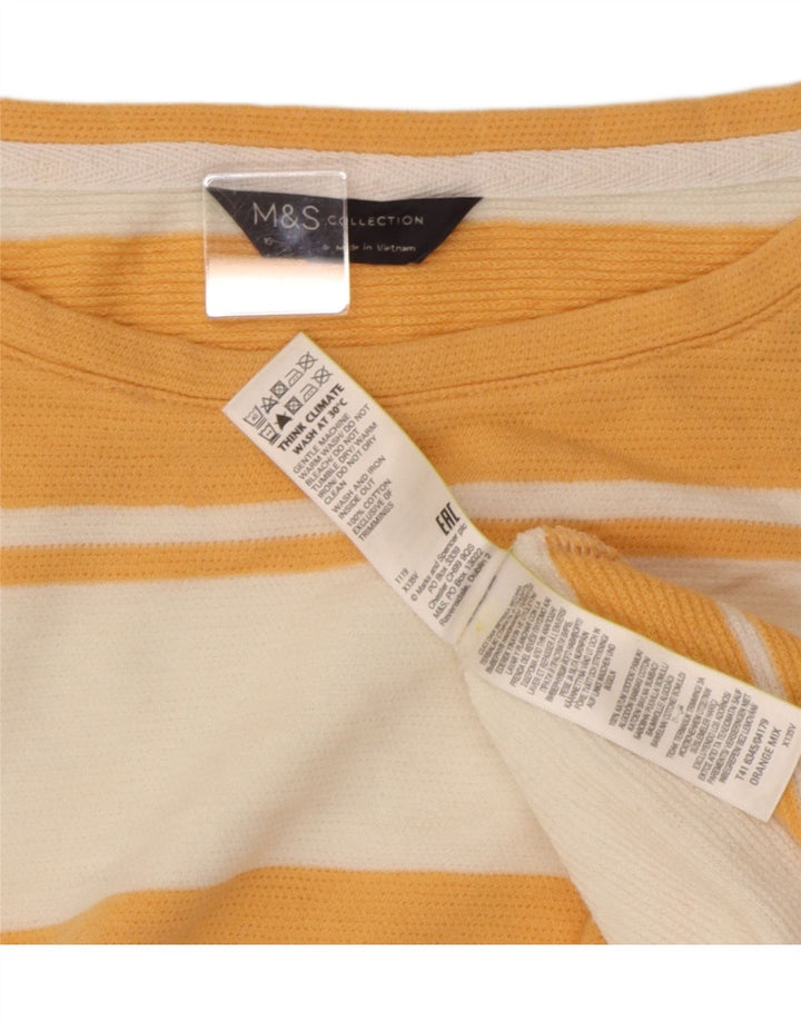 Marks & Spencer Damski T-shirt oversize UK 16, duże, pomarańczowe paski