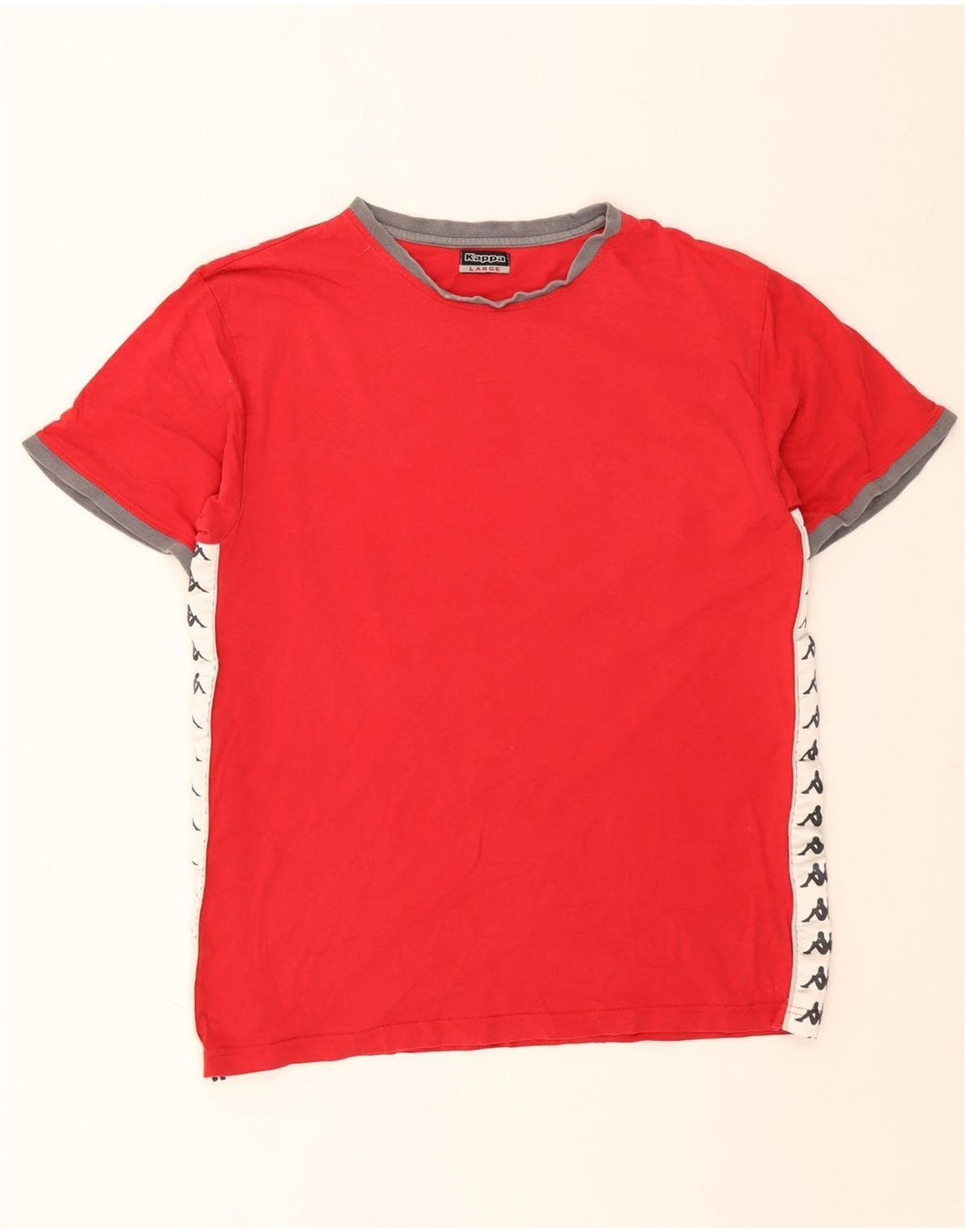Męski T-shirt z grafiką Kappa, duży, czerwony blok kolorów