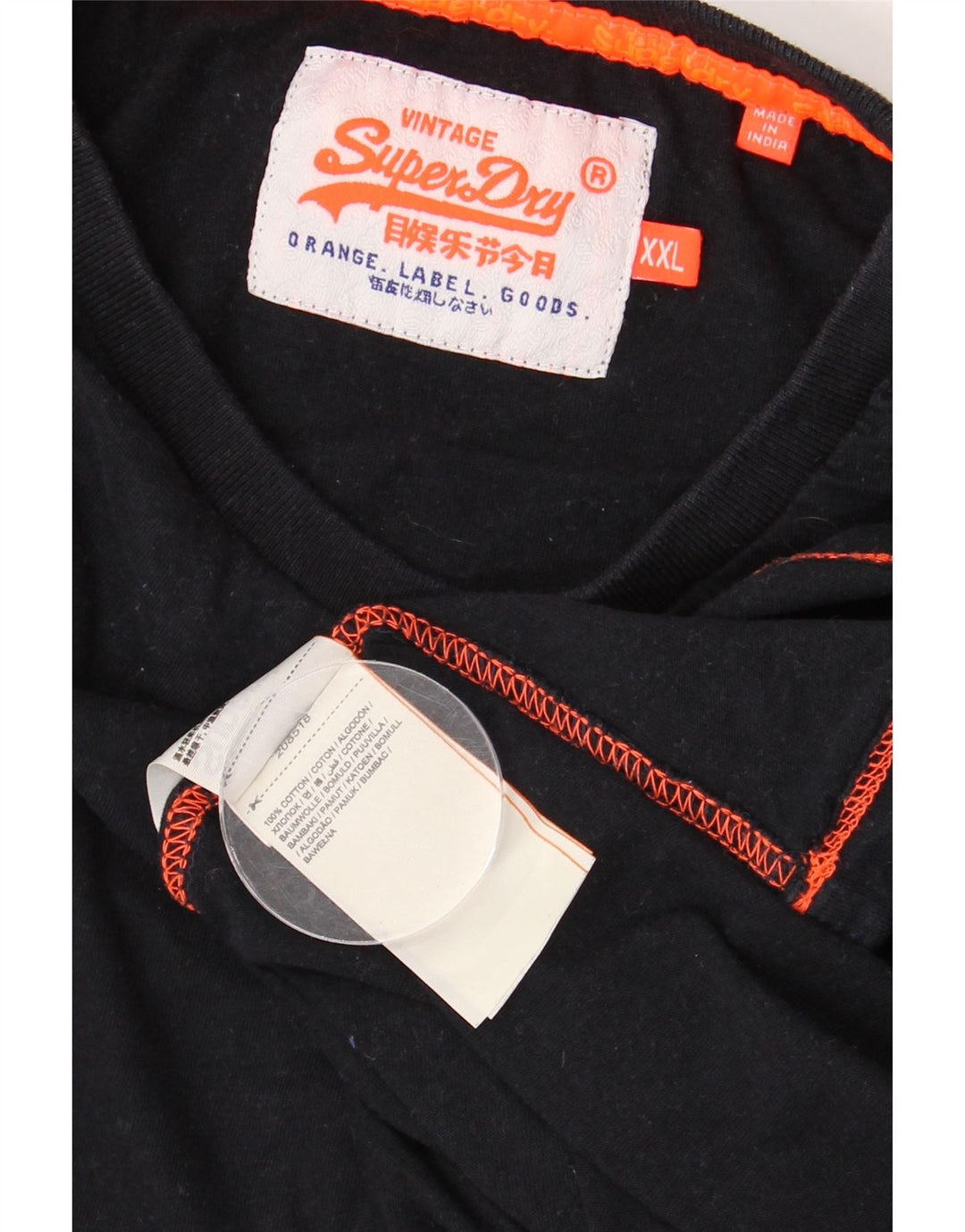 T-shirt męski SUPERDRY Top 2XL, czarny, bawełniany