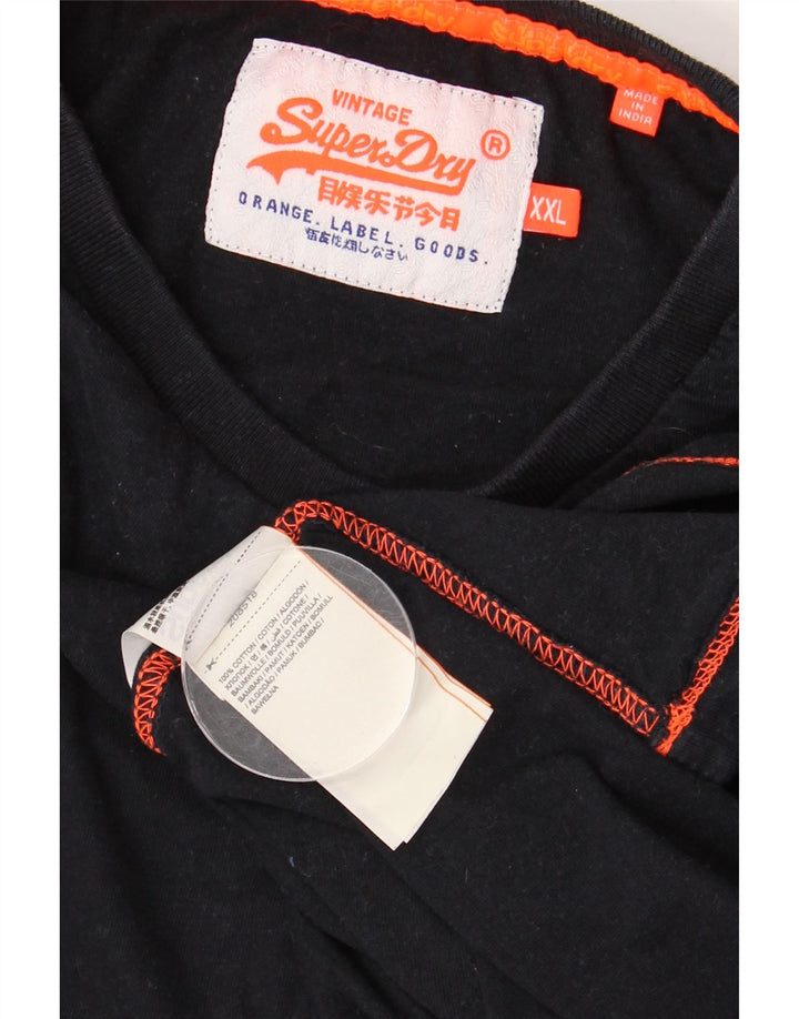 T-shirt męski SUPERDRY Top 2XL, czarny, bawełniany