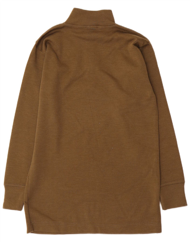 Męski sweter z zamkiem w stylu vintage, średni khaki, poliamid
