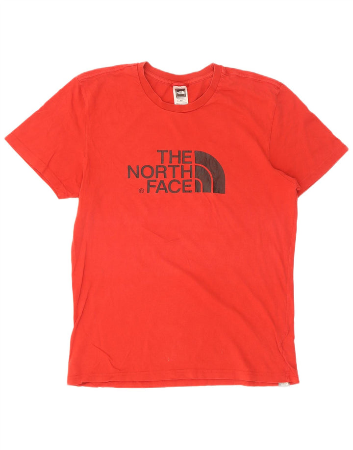 Męski T-shirt z grafiką The North Face, bawełniany, średni czerwony