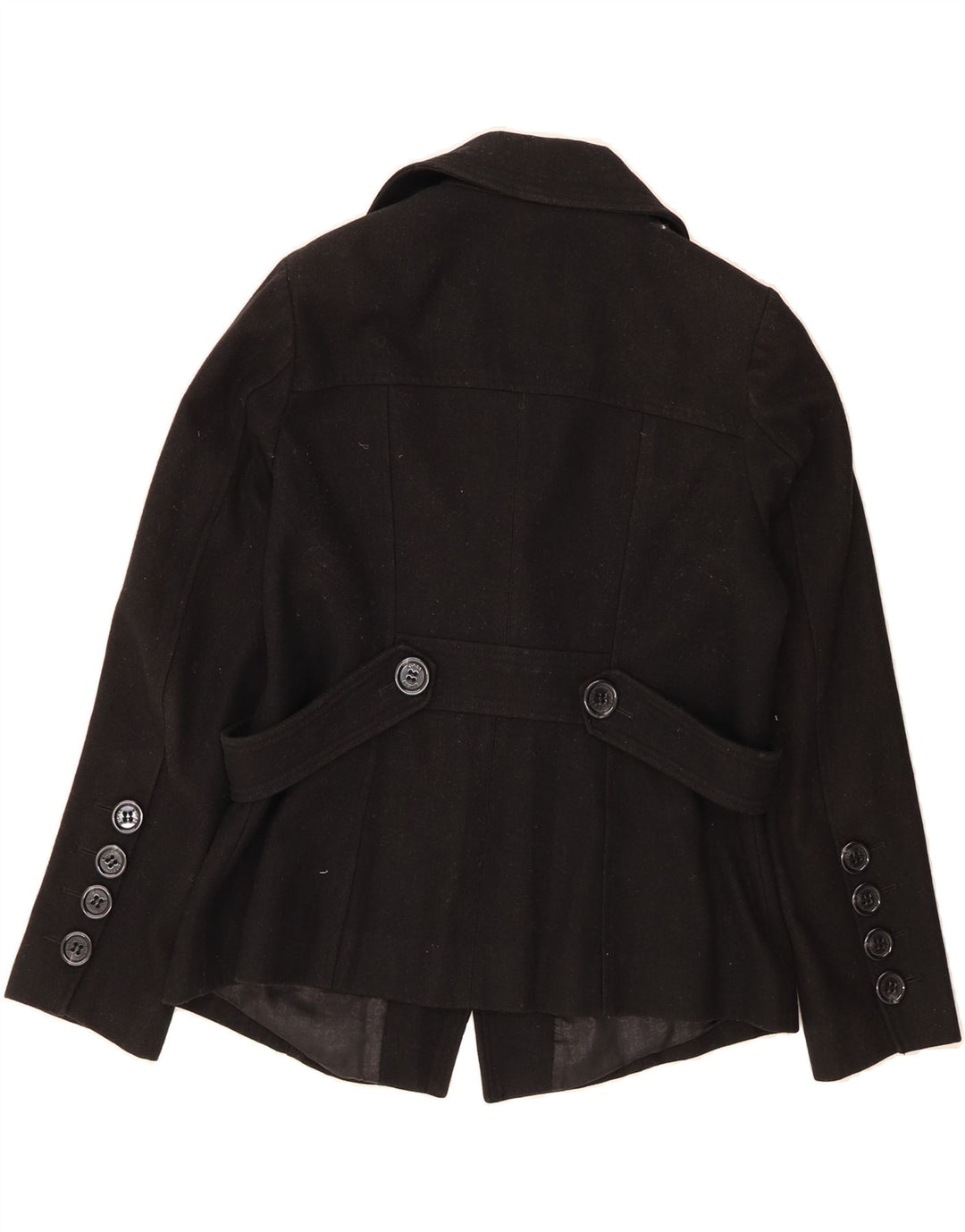GUESS Womens Pea Coat UK 18 XL Black Wool Vintage Guess and Second-Hand Guess from Messina Hembry 