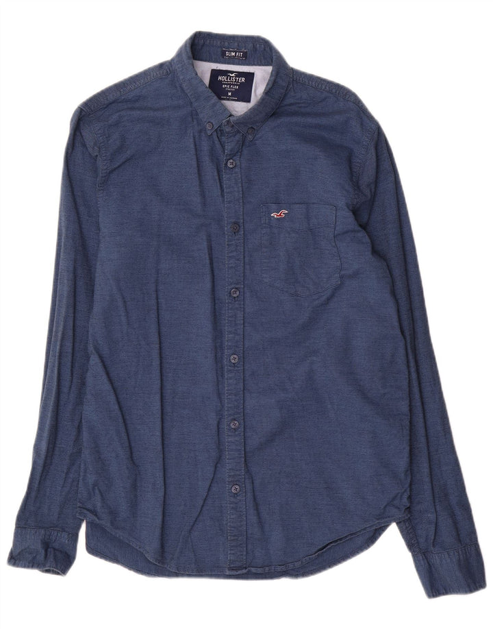 Koszula męska Hollister Slim Fit, średnia, granatowa, bawełniana