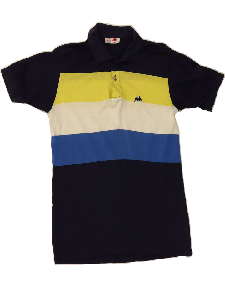 KAPPA Boys Polo Shirt 14-15 Years Medium Blue Striped Cotton Vintage Kappa and Second-Hand Kappa from Messina Hembry 