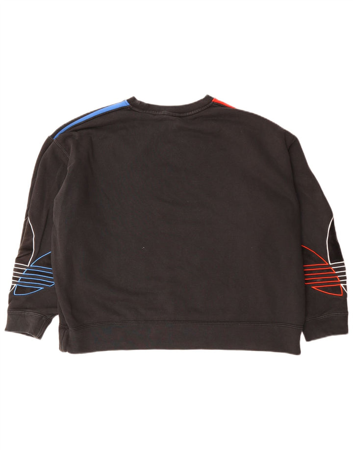 Damska bluza Adidas z trzema paskami, UK 14, duża czarna