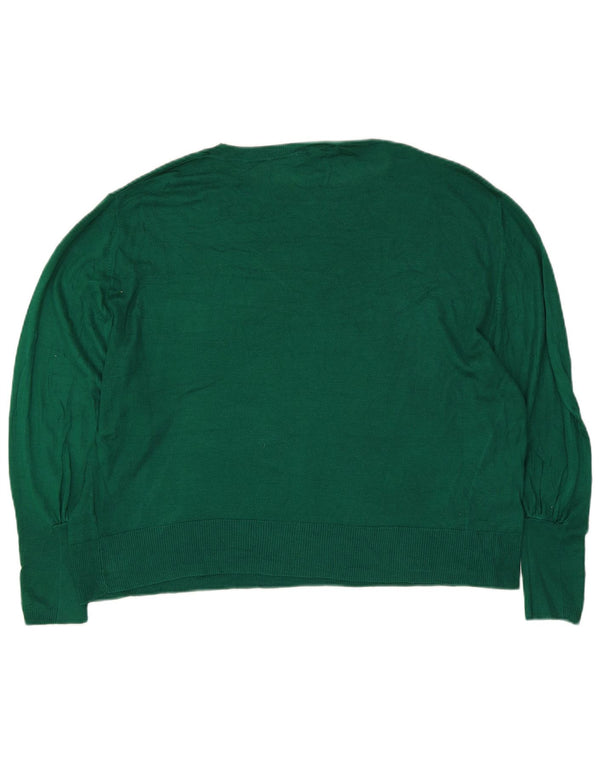 Damski sweter Zara Oversize z rękawami 3/4 i dekoltem w łódkę UK 10 Small Green