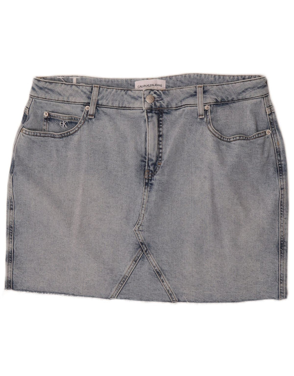 Damska mini spódniczka dżinsowa Calvin Klein W36 L17 niebieska