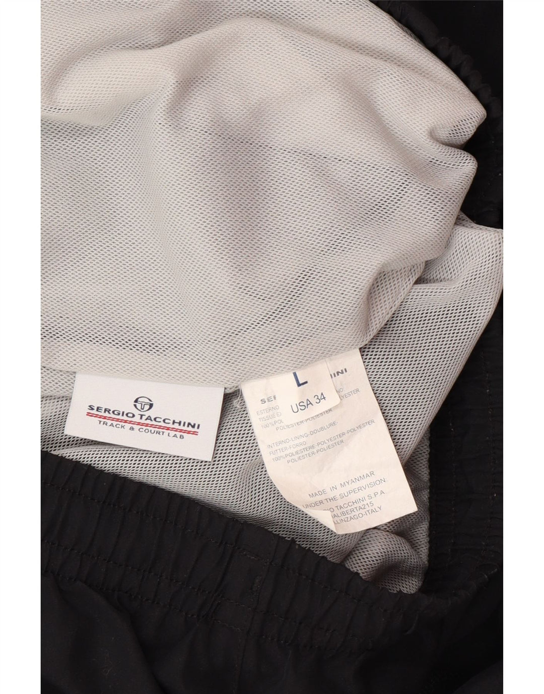 SERGIO TACCHINI Męskie spodnie dresowe duże W34 L31 Czarny poliester