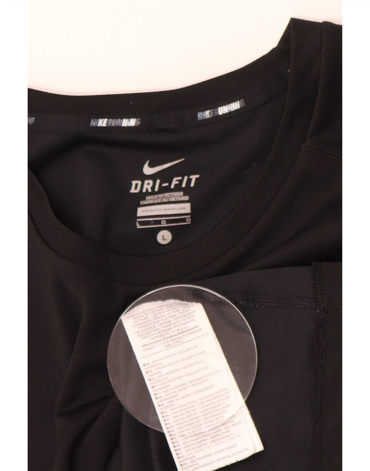 Męski T-shirt Nike Dri Fit, duży, czarny, poliestrowy