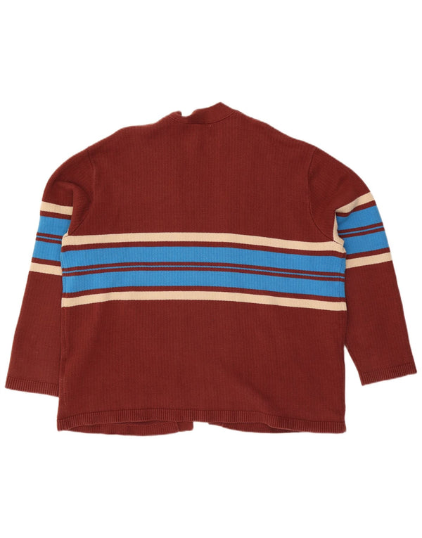 Damski sweter rozpinany Levi's o swobodnym kroju, UK 18 XL, bordowa, bawełniana w paski