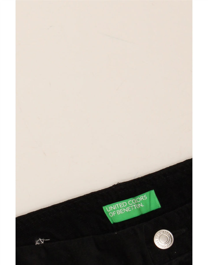 Proste sztruksowe spodnie BENETTON W30 L27 Czarne Klasyczne