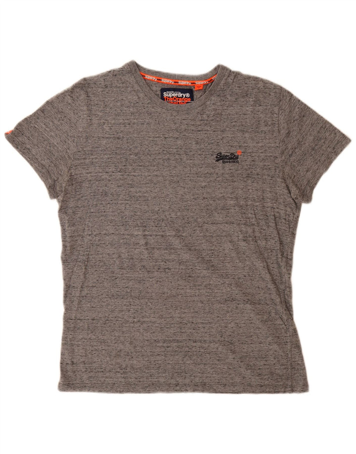 T-shirt męski Superdry Średnio szary, bawełniany nakrapiany