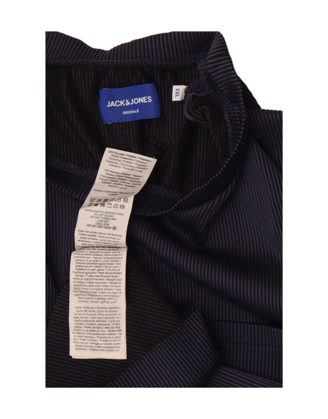 T-shirt męski Jack & Jones Top 2XL, poliester w granatowe paski