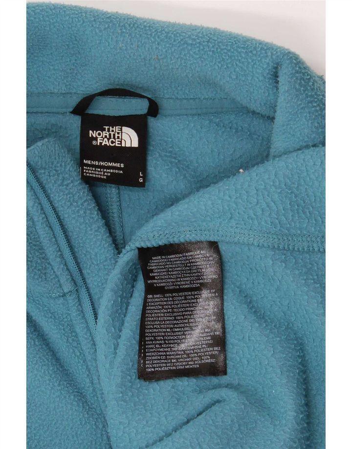 Męski sweter polarowy The North Face z zamkiem błyskawicznym, duży, niebieski, poliestrowy