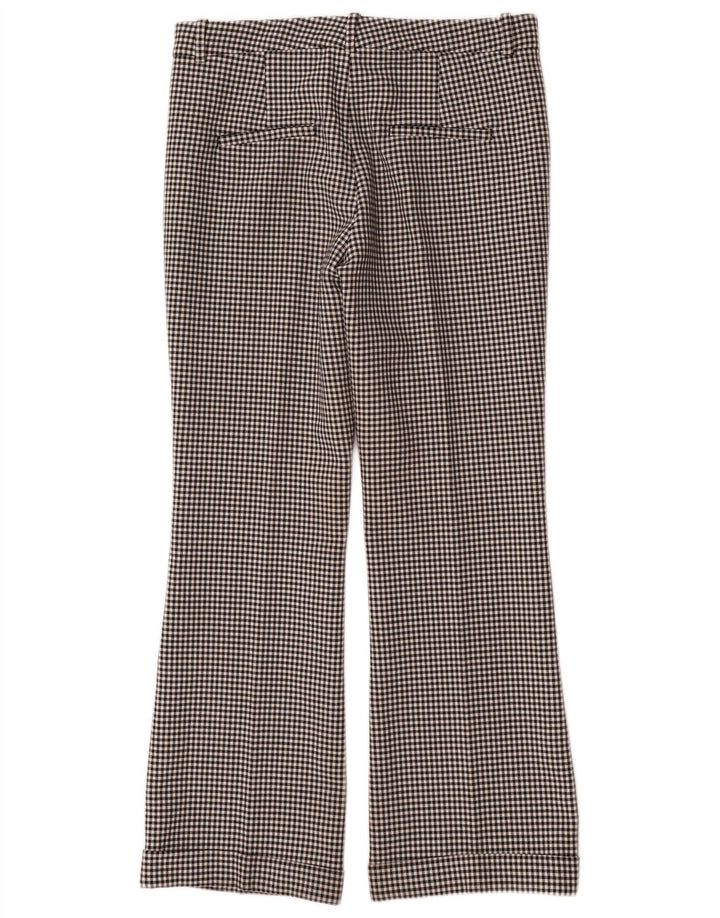 Spodnie damskie Zara Bootcut Chino, średnie W28 L29, czarny poliester w kratkę