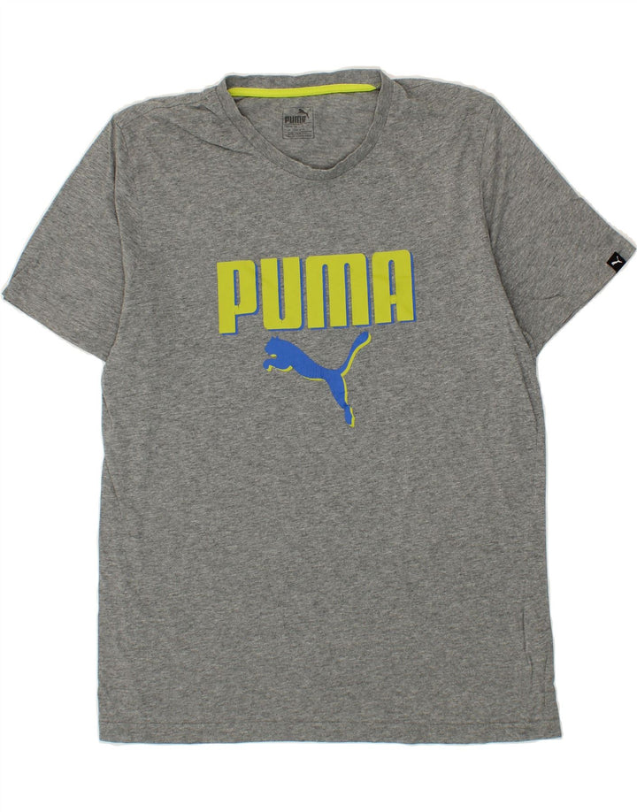 PUMA Mens Graphic T-Shirt Top Large Grey Cotton Vintage Puma and Second-Hand Puma from Messina Hembry 