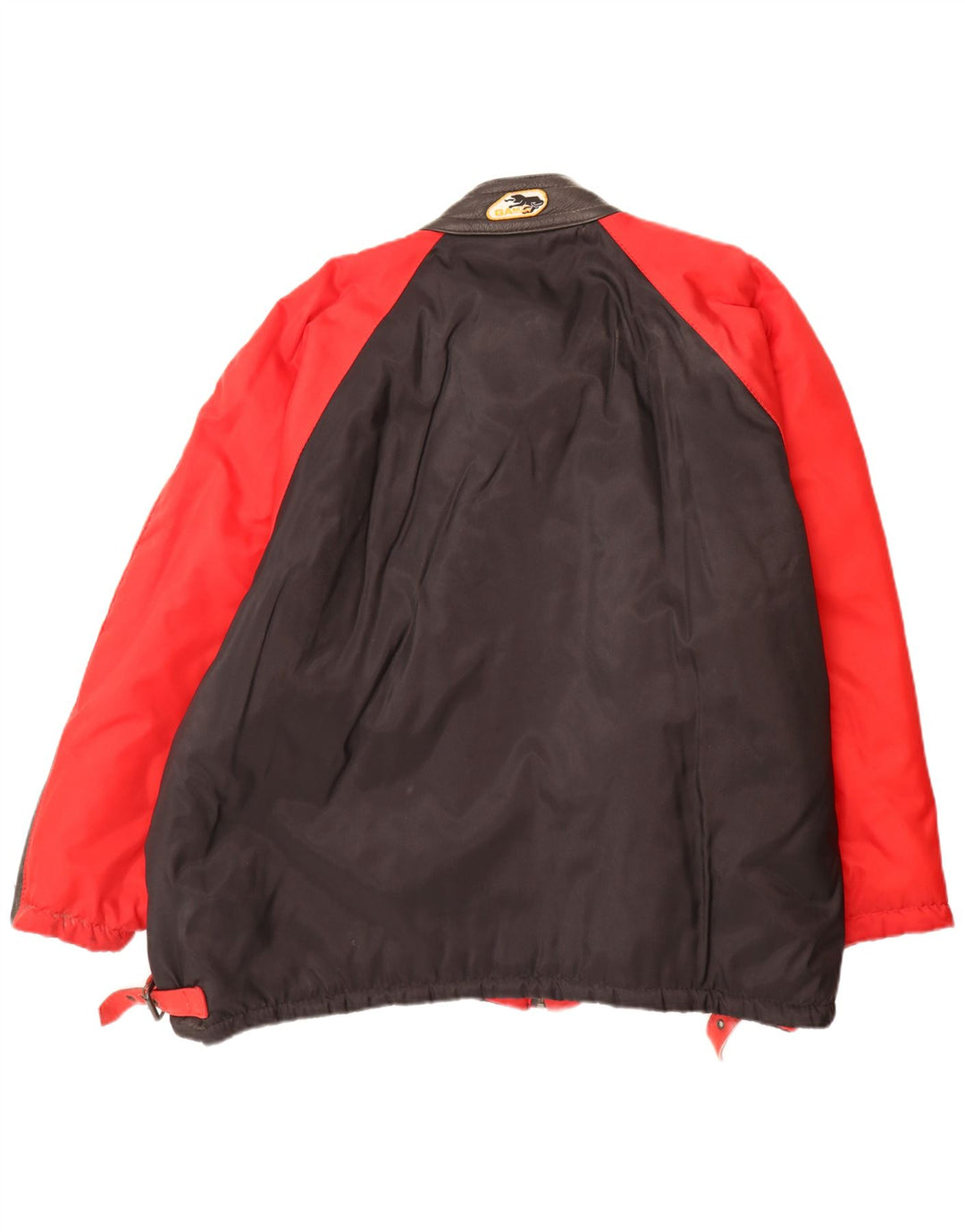 Męska kurtka bomberka Vintage UK 42 XL, czerwony poliamid z blokami kolorów