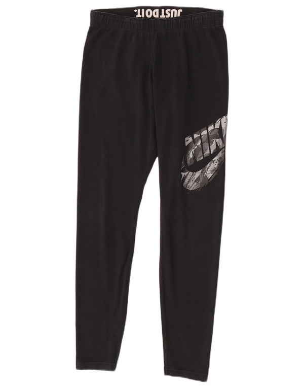 Damskie legginsy Nike Graphic UK 14, średnie czarne, bawełniane