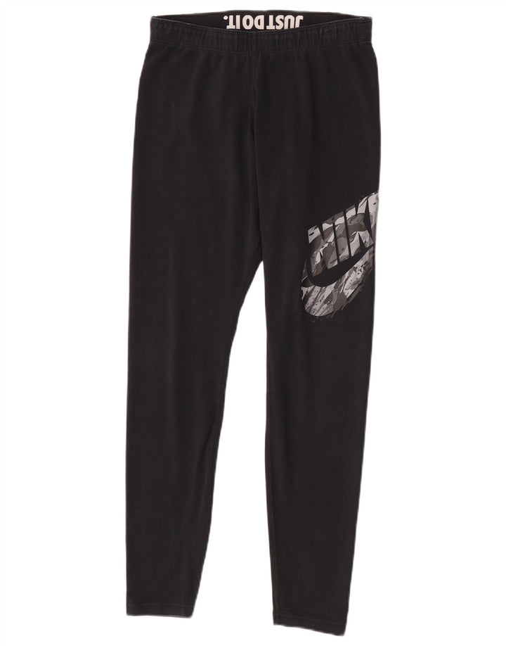 Damskie legginsy Nike Graphic UK 14, średnie czarne, bawełniane